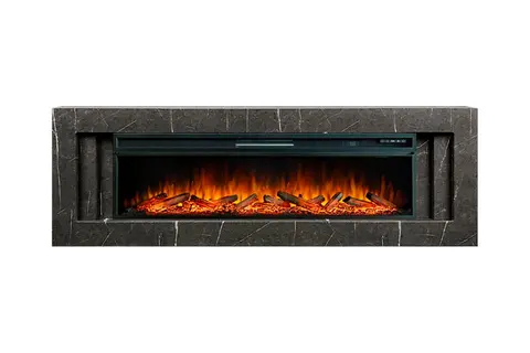 Каминокомплект Line 60 SFT Stone Touch - Серый мрамор с очагом Vision 60 LOG LED