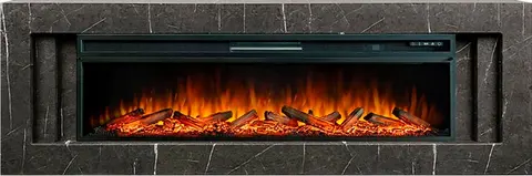 Каминокомплект Line 60 SFT Stone Touch - Серый мрамор с очагом Vision 60 LOG LED