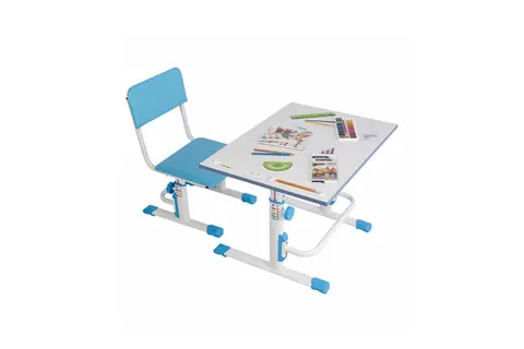 Стул для школьника регулируемый Polini kids City / Polini kids Smart L, белый-синий