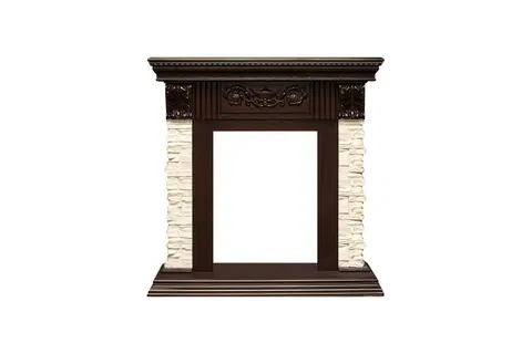 Каминокомплект Luxemburg Темный дуб с очагом Fobos FX Black