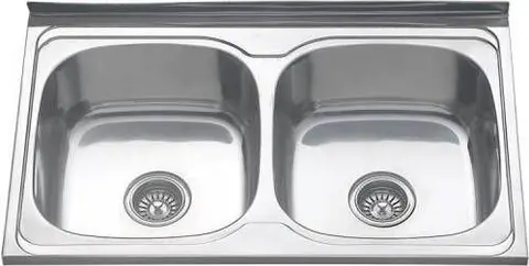Мойка 8050S MELANA 0,8/180 2-я чаша накладная прямоугольная с сифоном