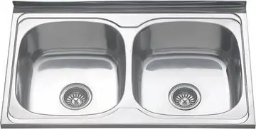 Мойка 8050S MELANA 0,8/180 2-я чаша накладная прямоугольная с сифоном