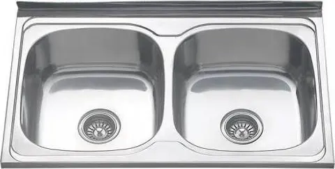 Мойка 8050S MELANA 0,8/180 2-я чаша накладная прямоугольная с сифоном