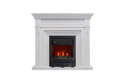 Каминокомплект Alexandria  Белый с очагом Aspen Black