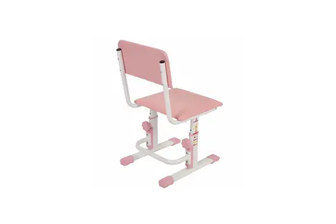Стул для школьника регулируемый Polini kids City / Polini kids Smart S, белый-розовый