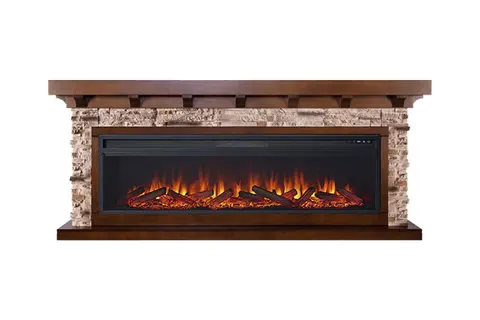 Каминокомплект Chalet Темный дуб с очагом Vision 60 LOG LED