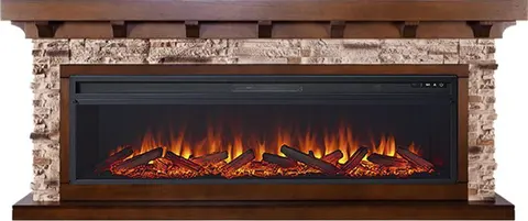 Каминокомплект Chalet Темный дуб с очагом Vision 60 LOG LED