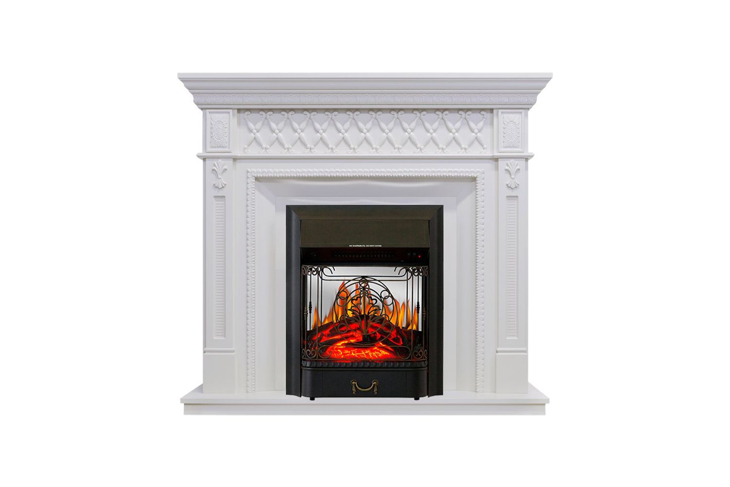 Каминокомплект Alexandria  Белый с очагом Majestic FX M Black