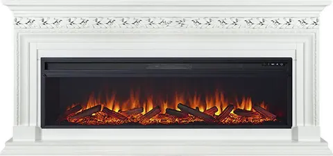 Каминокомплект Valletta Белый с очагом Vision 60 LOG LED