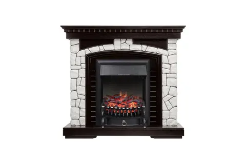 Каминокомплект Glasgow - Венге / Белый с очагом Fobos FX Black