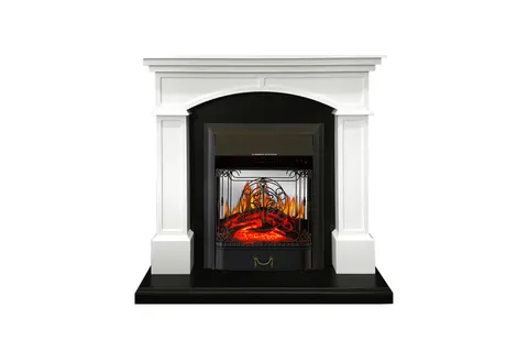 Каминокомплект Langford - Белый с черным с очагом Majestic FX M Black