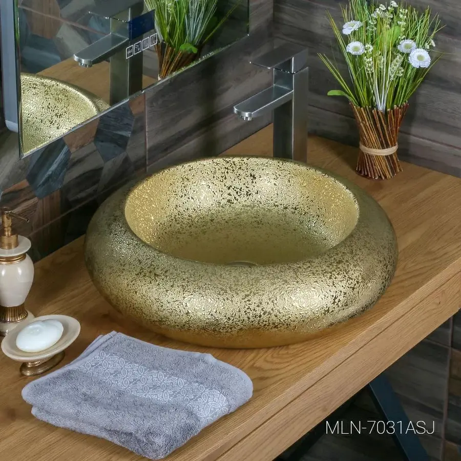 Раковина MELANA MLN-7031ASJ золото — фото 1 из 5