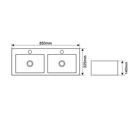 Раковина двойная подвесная MLN-T4128D
