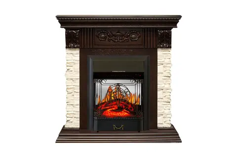Каминокомплект Luxemburg Темный дуб с очагом Majestic FX M Black