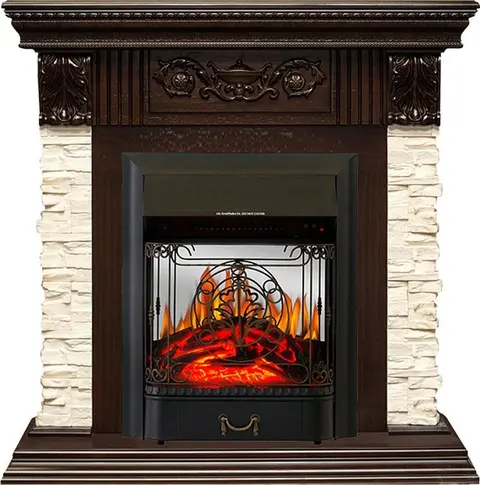 Каминокомплект Luxemburg Темный дуб с очагом Majestic FX M Black