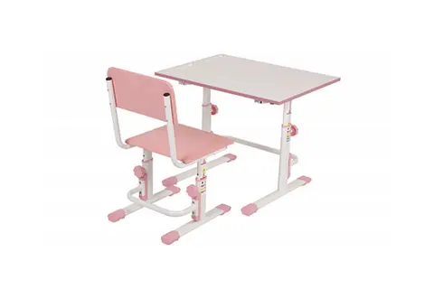 Растущая парта-трансформер Polini kids Simple М1 75х55 см, белый-розовый