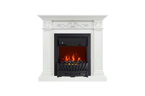Каминокомплект Verona Белый дуб с очагом Aspen Black