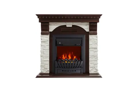 Каминокомплект Dublin Темный дуб  с очагом Aspen Black