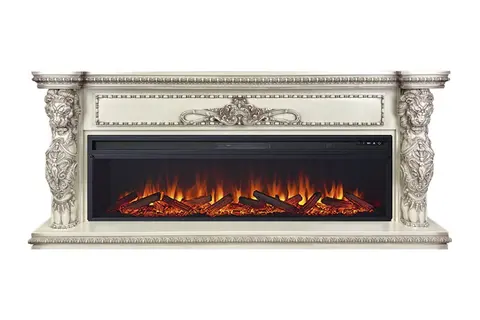 Каминокомплект Windsor 60 Слоновая кость с очагом Vision 60 LOG LED
