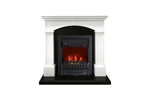 Каминокомплект Langford - Белый с черным с очагом Aspen Black