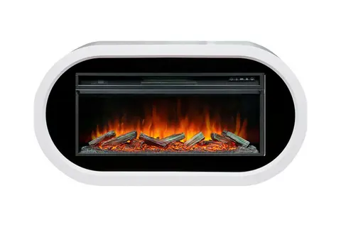 Каминокомплект Ellipse - Белый с черным с очагом Vision 42 LOG LED
