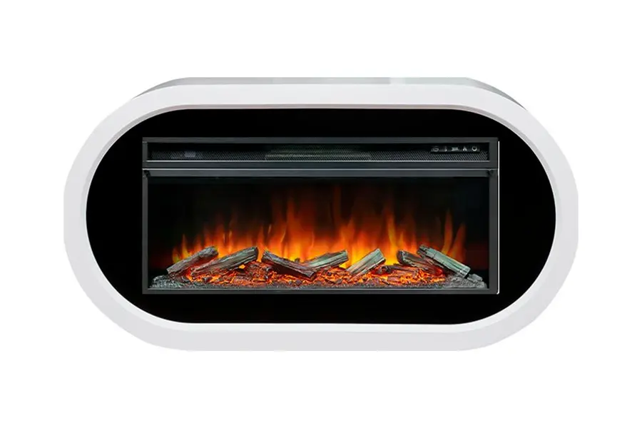 Каминокомплект Ellipse - Белый с черным с очагом Vision 42 LOG LED — фото 1 из 7