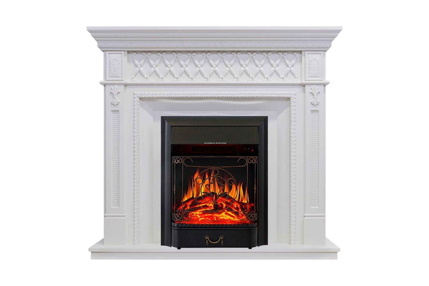 Каминокомплект Alexandria Белый дуб с очагом Majestic FX Black