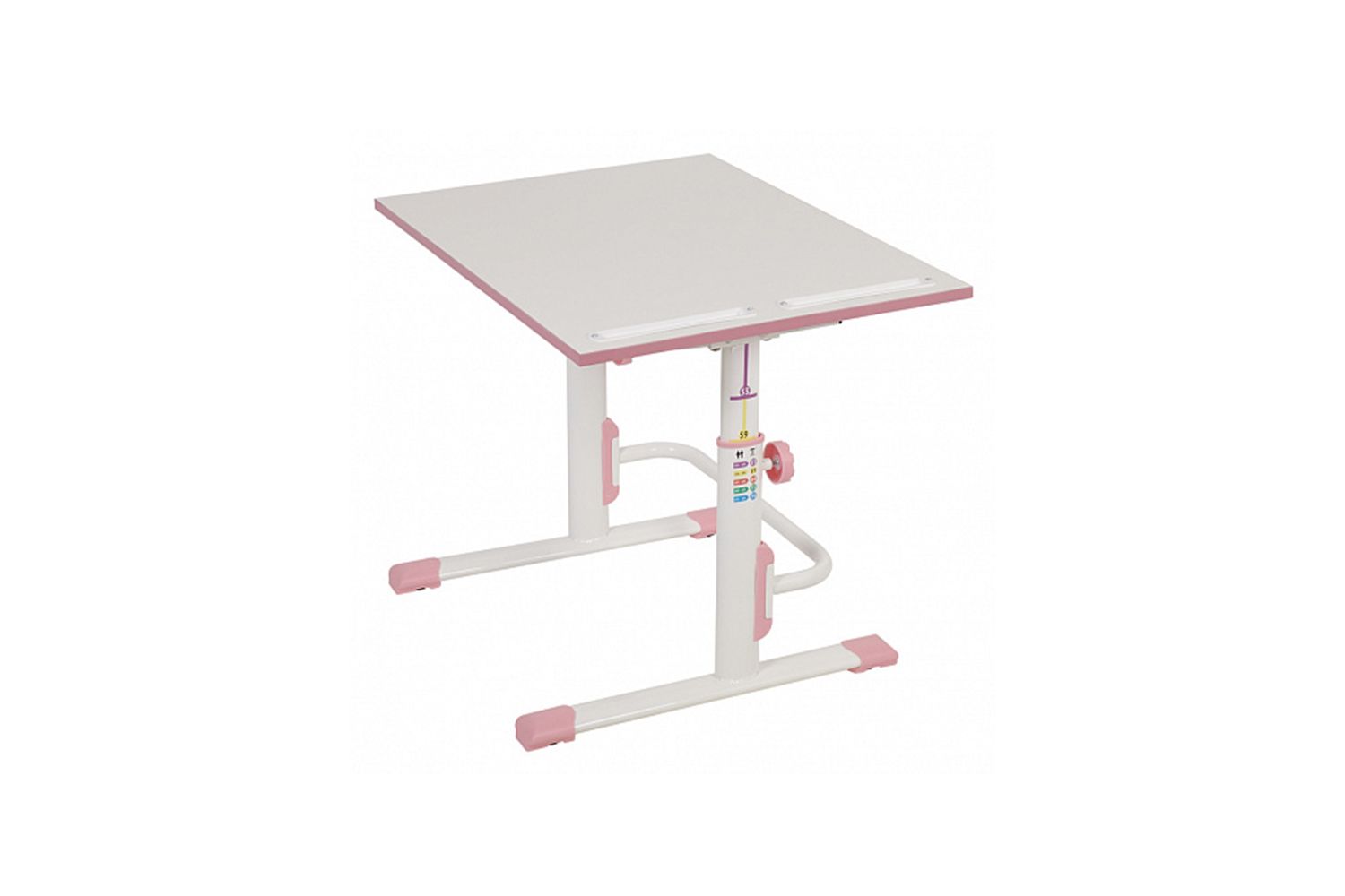 Растущая парта-трансформер Polini kids Simple М1 75х55 см, белый-розовый
