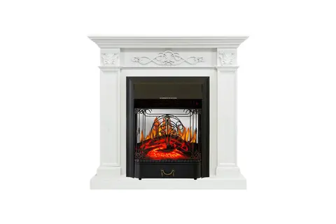 Каминокомплект Verona Белый дуб с очагом Majestic FX M Black