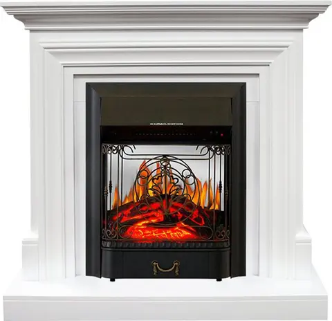 Каминокомплект Bradford Белый с очагом Majestic FX M Black