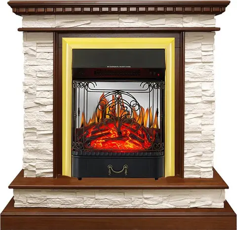 Каминокомплект Calgary Дуб с очагом Majestic FX M Brass