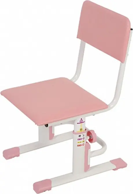 Стул для школьника регулируемый Polini kids City / Polini kids Smart S, белый-розовый