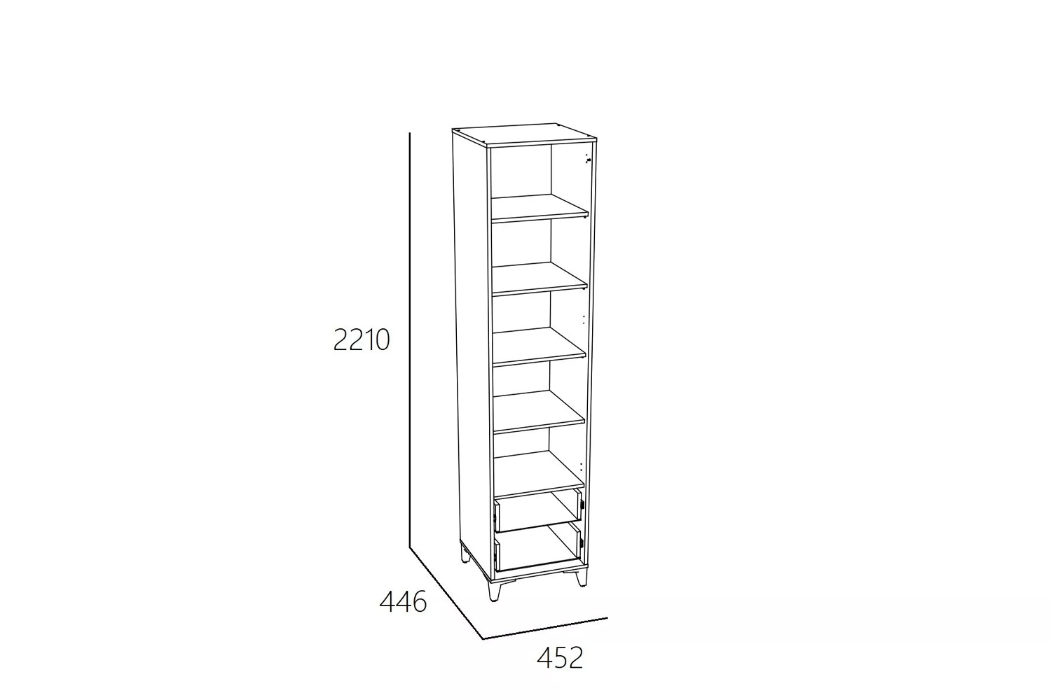 Шкаф-пенал Морти НМ 041.13