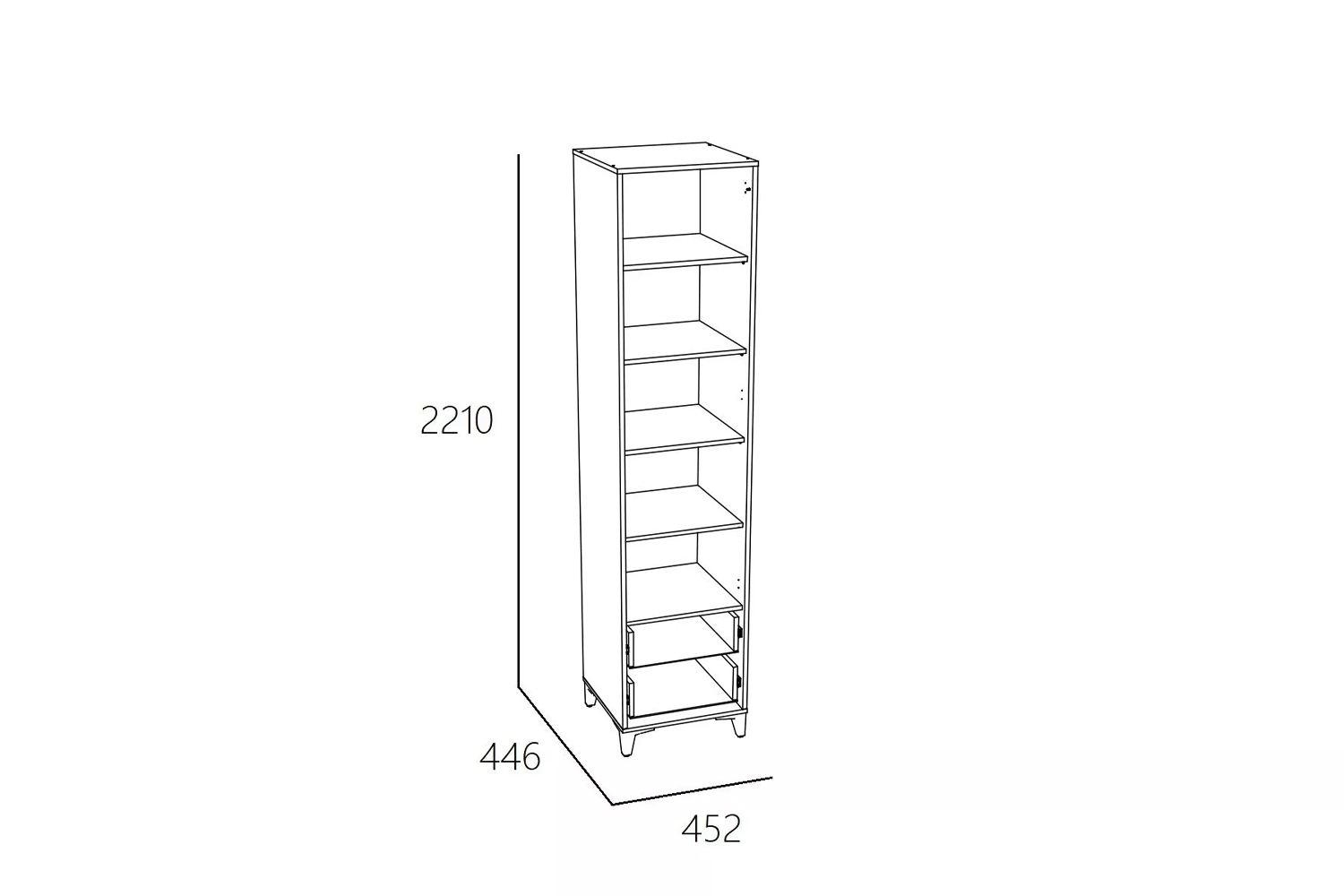 Шкаф-пенал Морти НМ 041.14