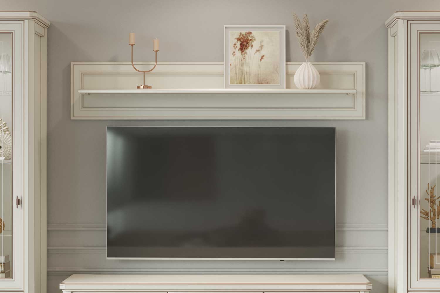 Полка Онтарио ОН-024.03 Бело-серый