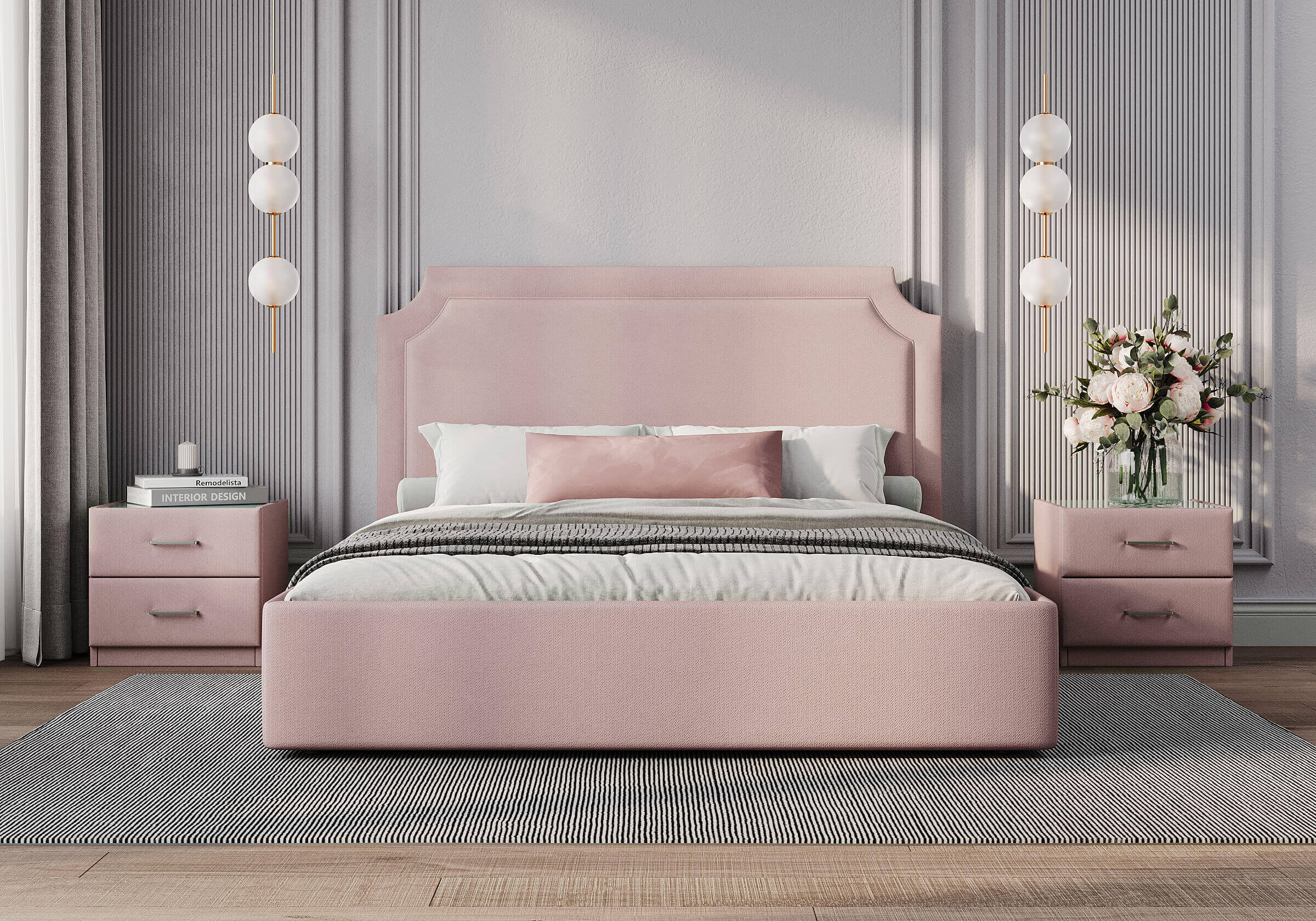 Кровать Eliot Лаунж розовый