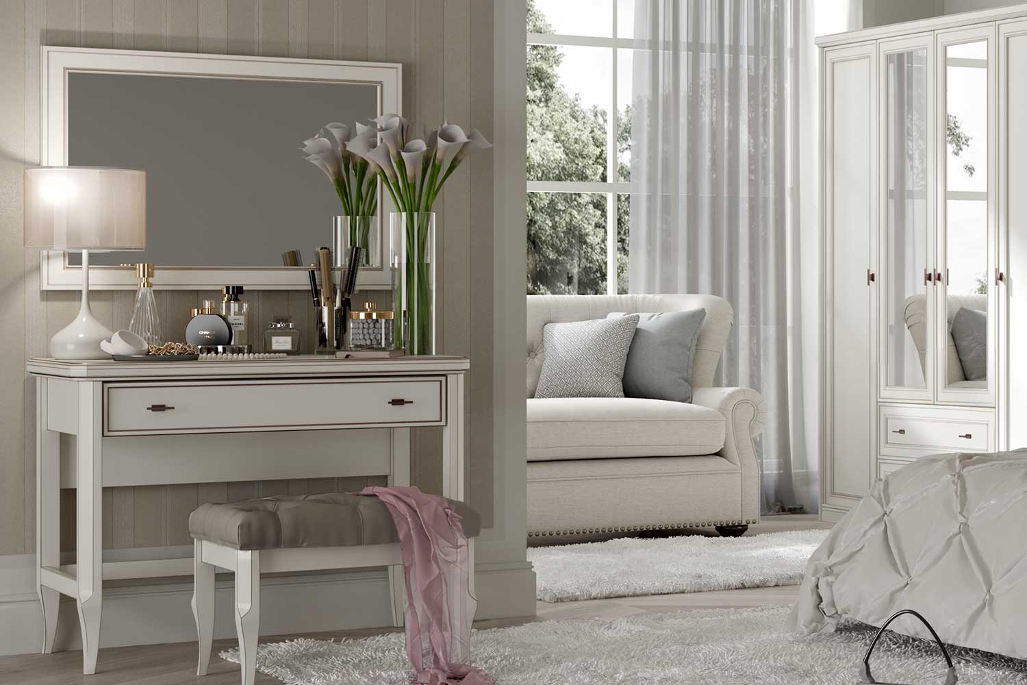 Зеркало Онтарио ОН-603.01 Бело-серый