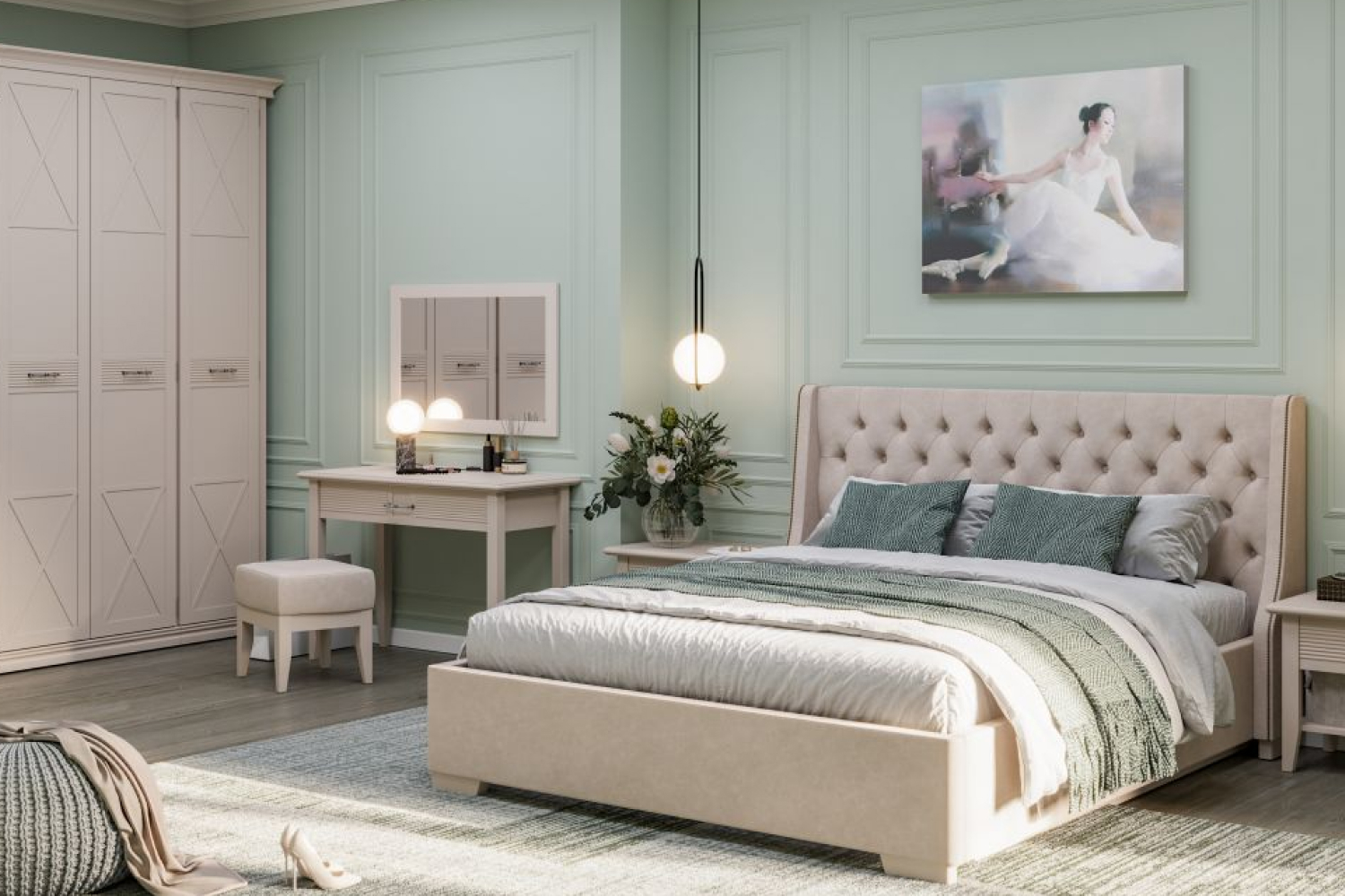 Зеркало Кантри КА-601.01 Кашемир серый