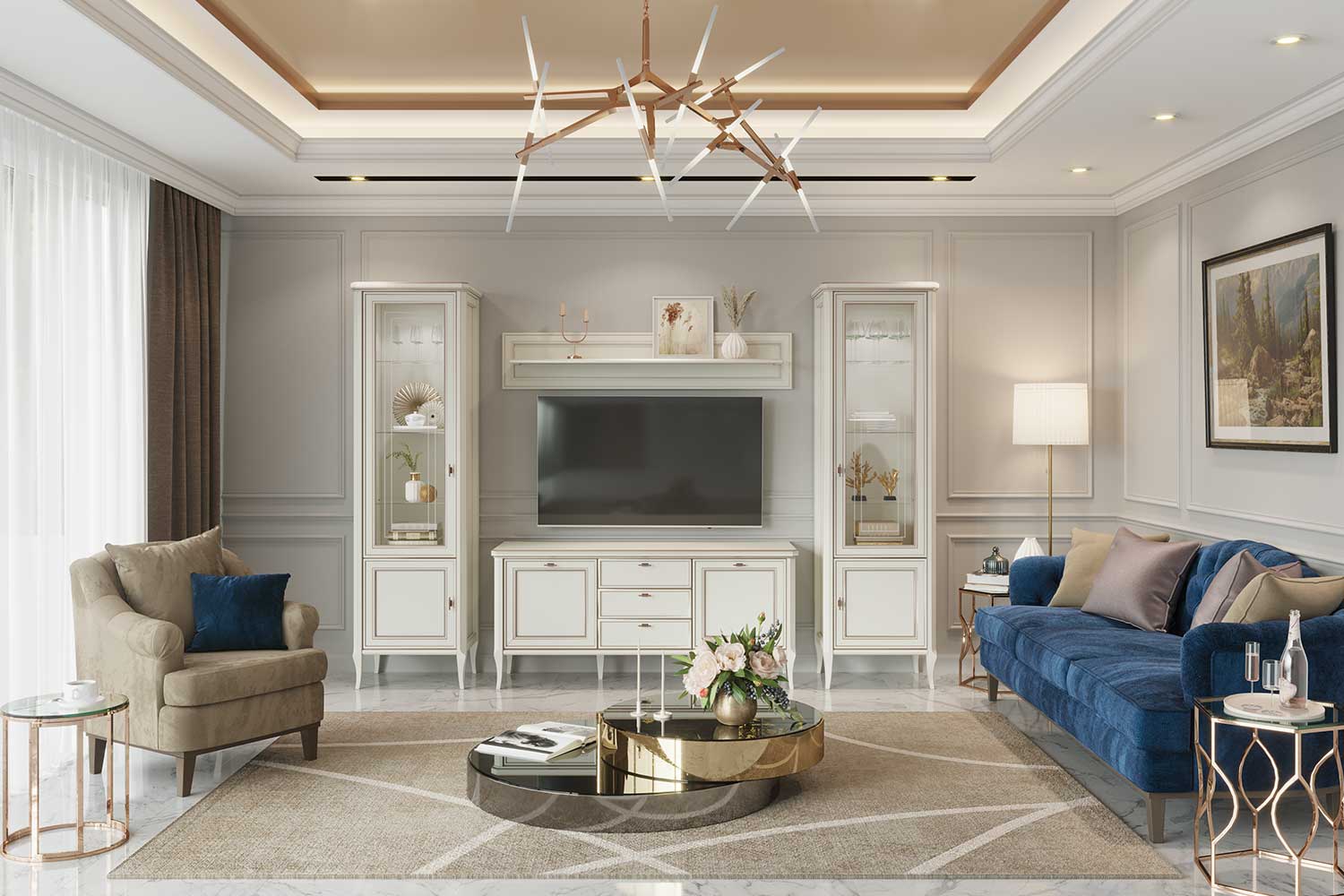 Полка Онтарио ОН-024.03 Бело-серый