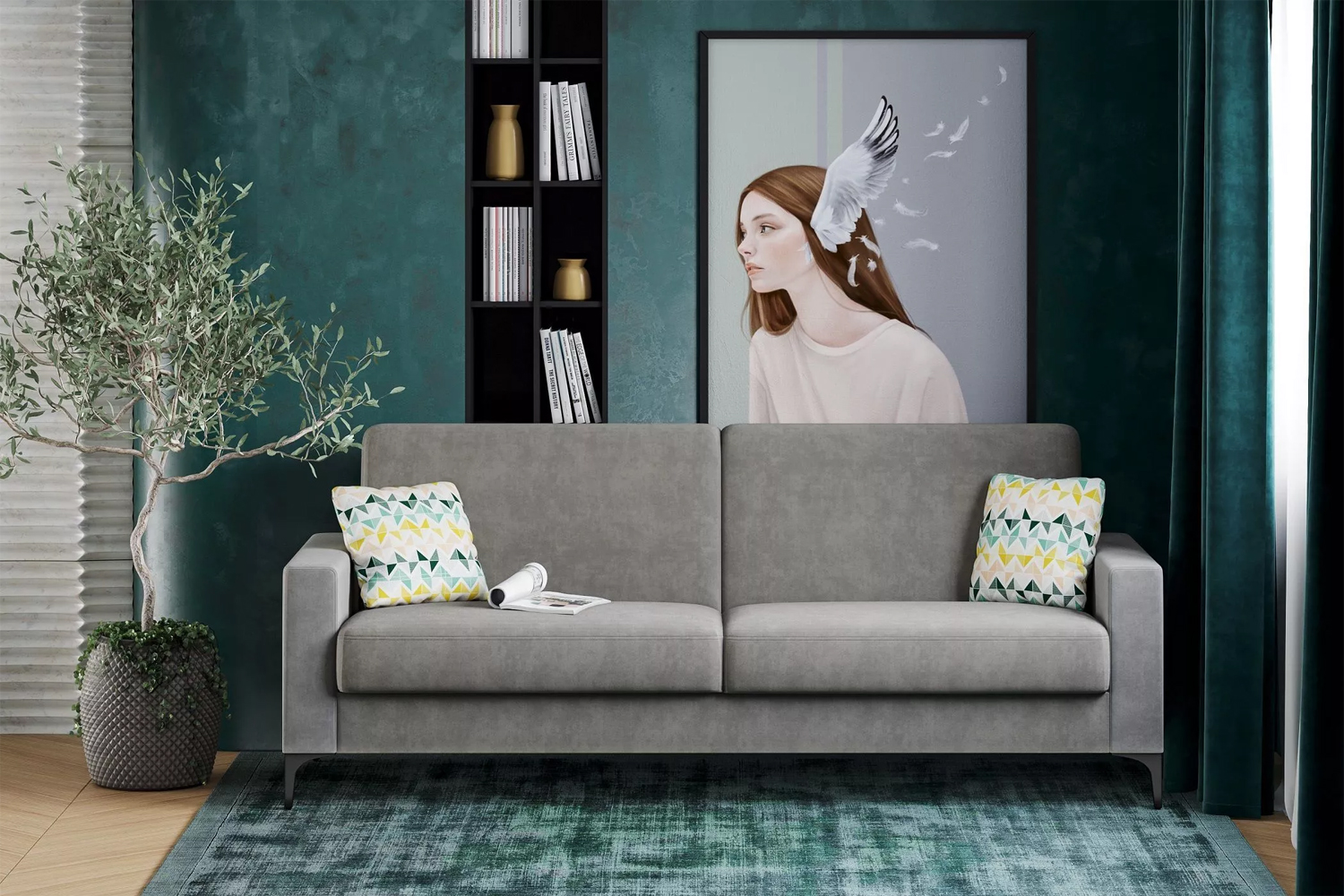 Диван-кровать Алекс 3Т Геометрия 69+ Вивальди 7