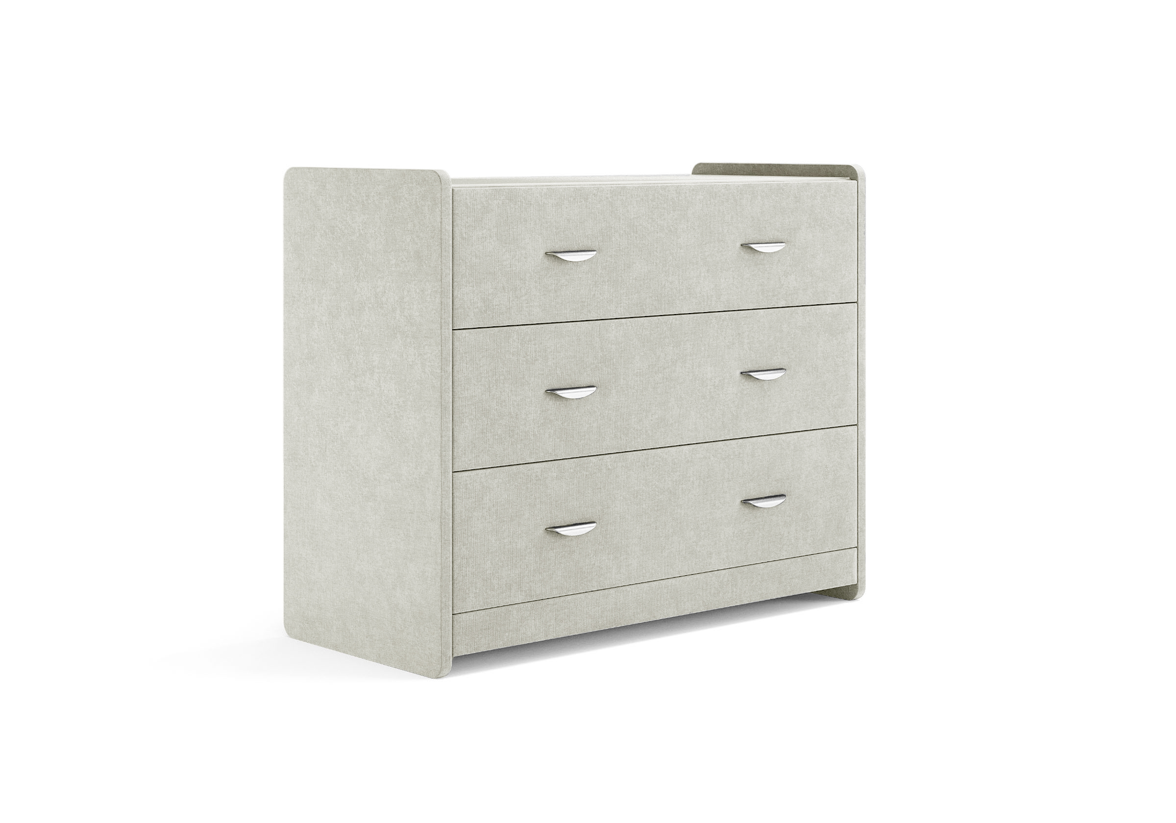 Комод Люкс 3 ящика (Микровелюр светло-серый