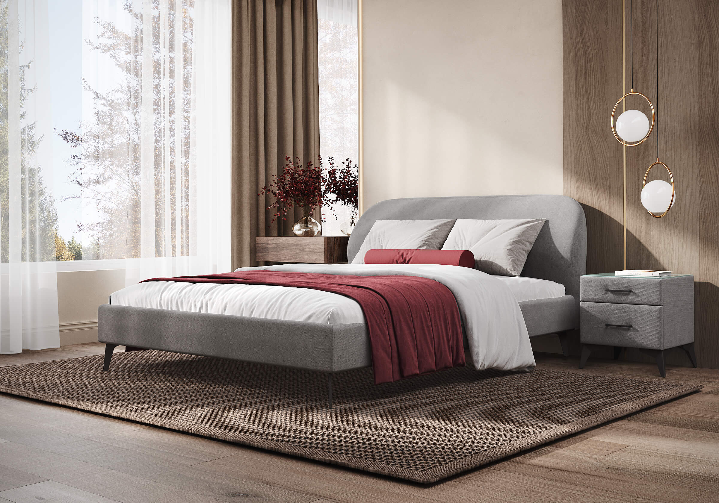 Кровать Katrin Лаунж Серый