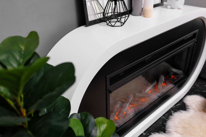 Каминокомплект Ellipse - Белый с черным с очагом Vision 42 LOG LED