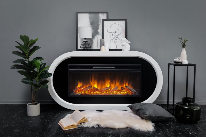 Каминокомплект Ellipse - Белый с черным с очагом Vision 42 LOG LED