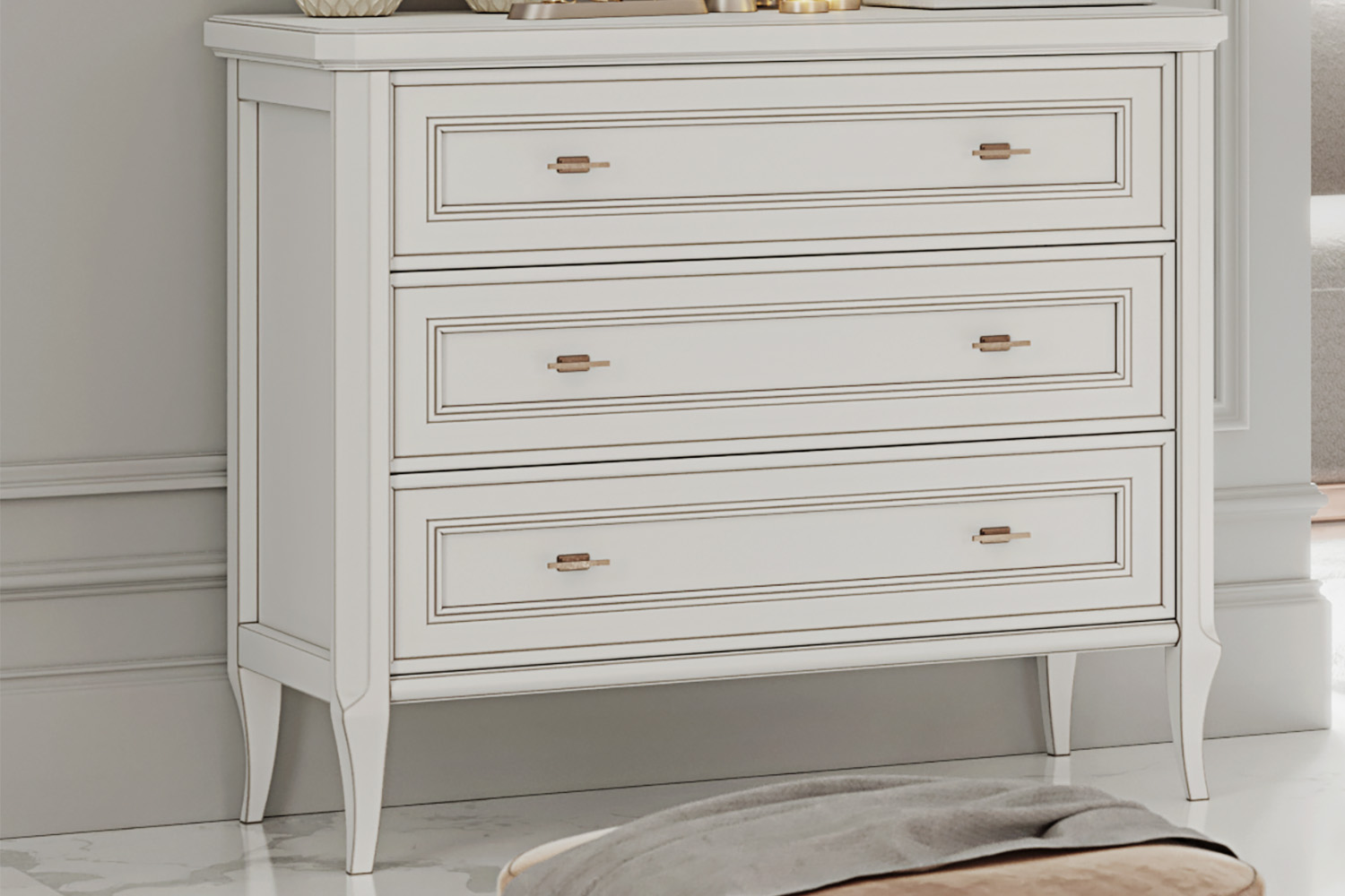 Комод Онтарио ОН-100.03 Бело-серый