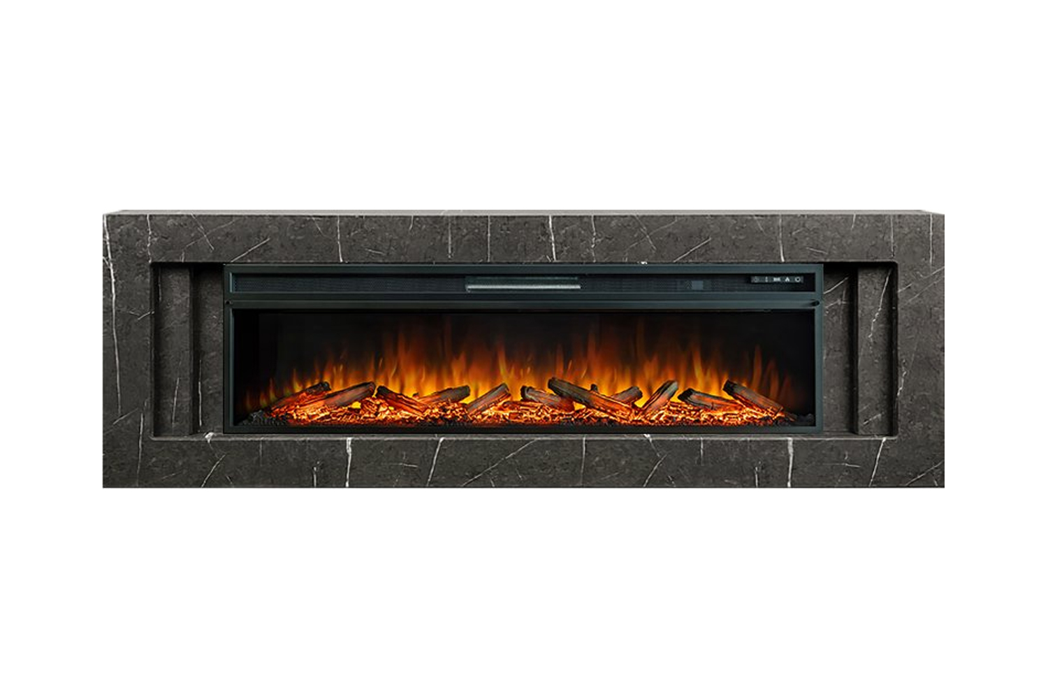 Каминокомплект Line 60 SFT Stone Touch - Серый мрамор с очагом Vision 60 LOG LED