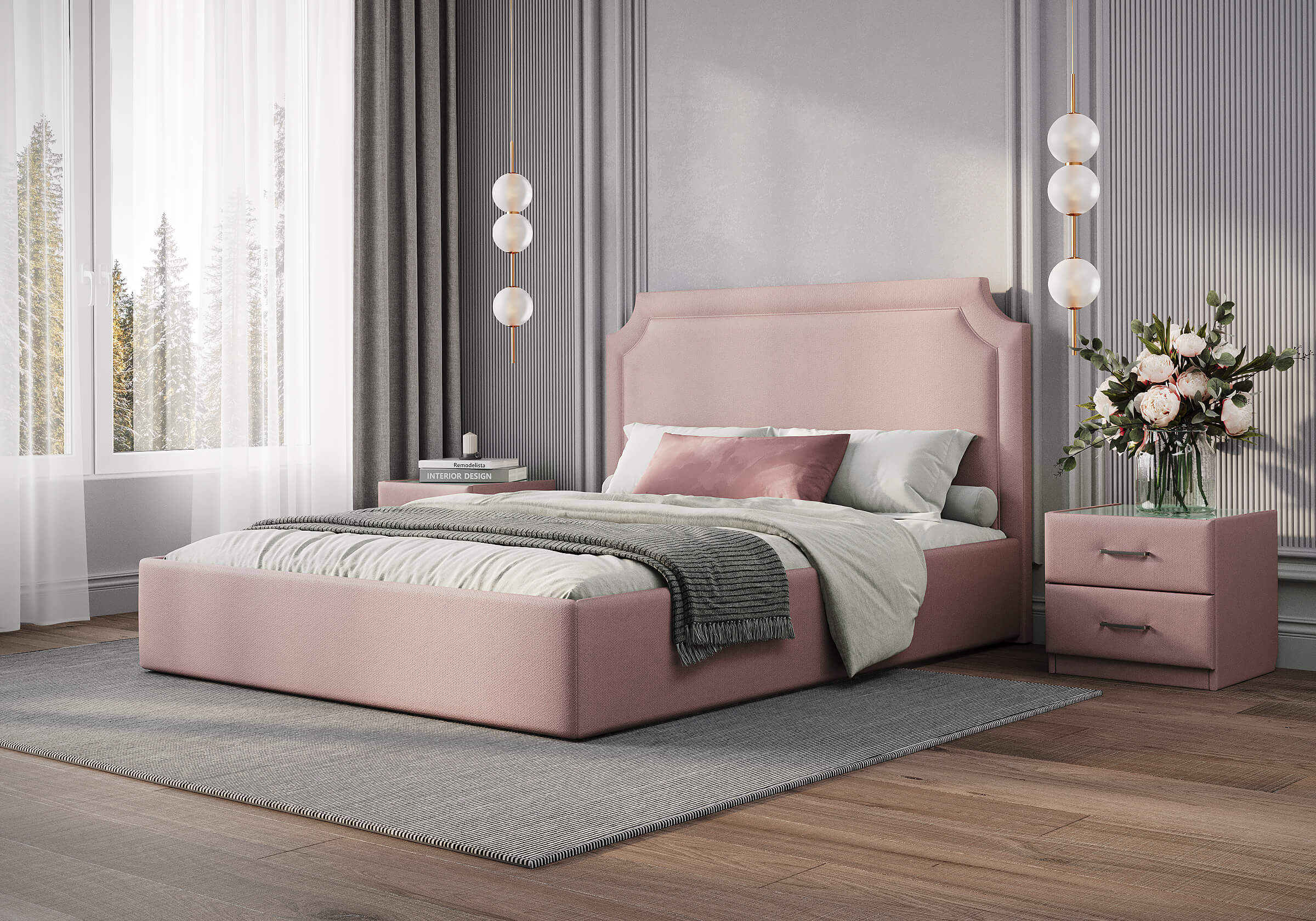 Кровать Eliot Лаунж розовый