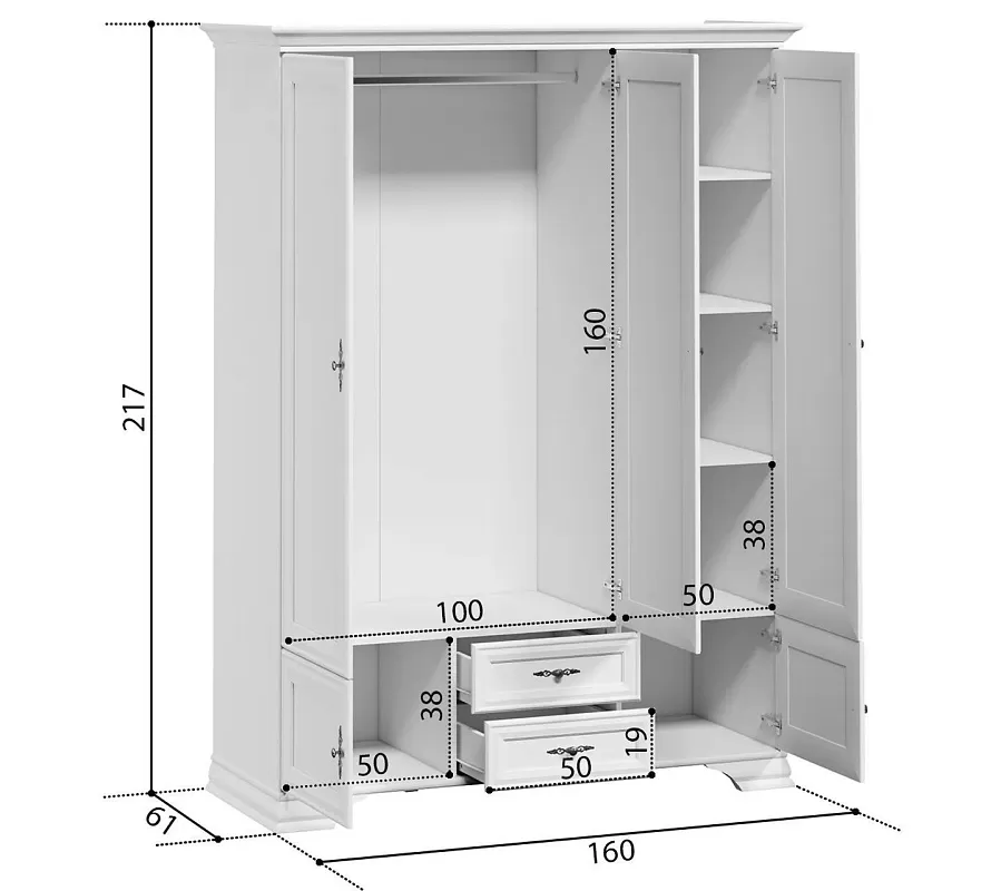 Шкаф Kentaki SZF5D2S Белый