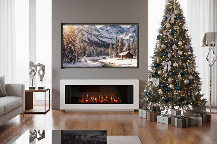 Каминокомплект Line CRM - Санд сноу с очагом Design L1000RF