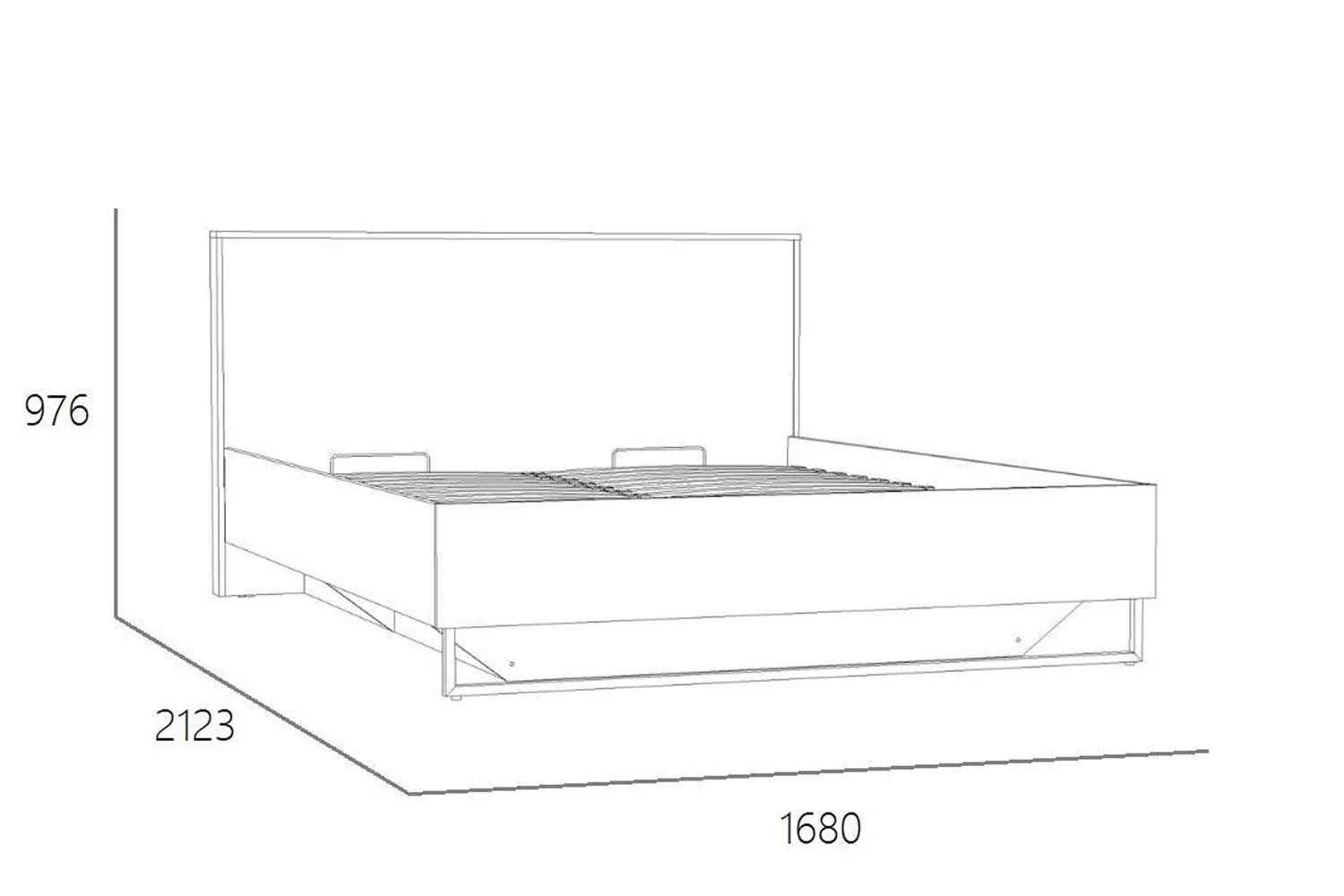 Кровать Фолк НМ 011.55 Дуб Гранж Песочный/Белый Фасадный
